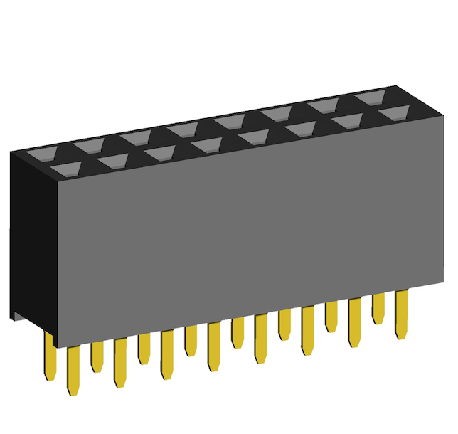 2.54mm Socket Double Rows Two Sides Contact Straight Dip Type.(H=8.5)